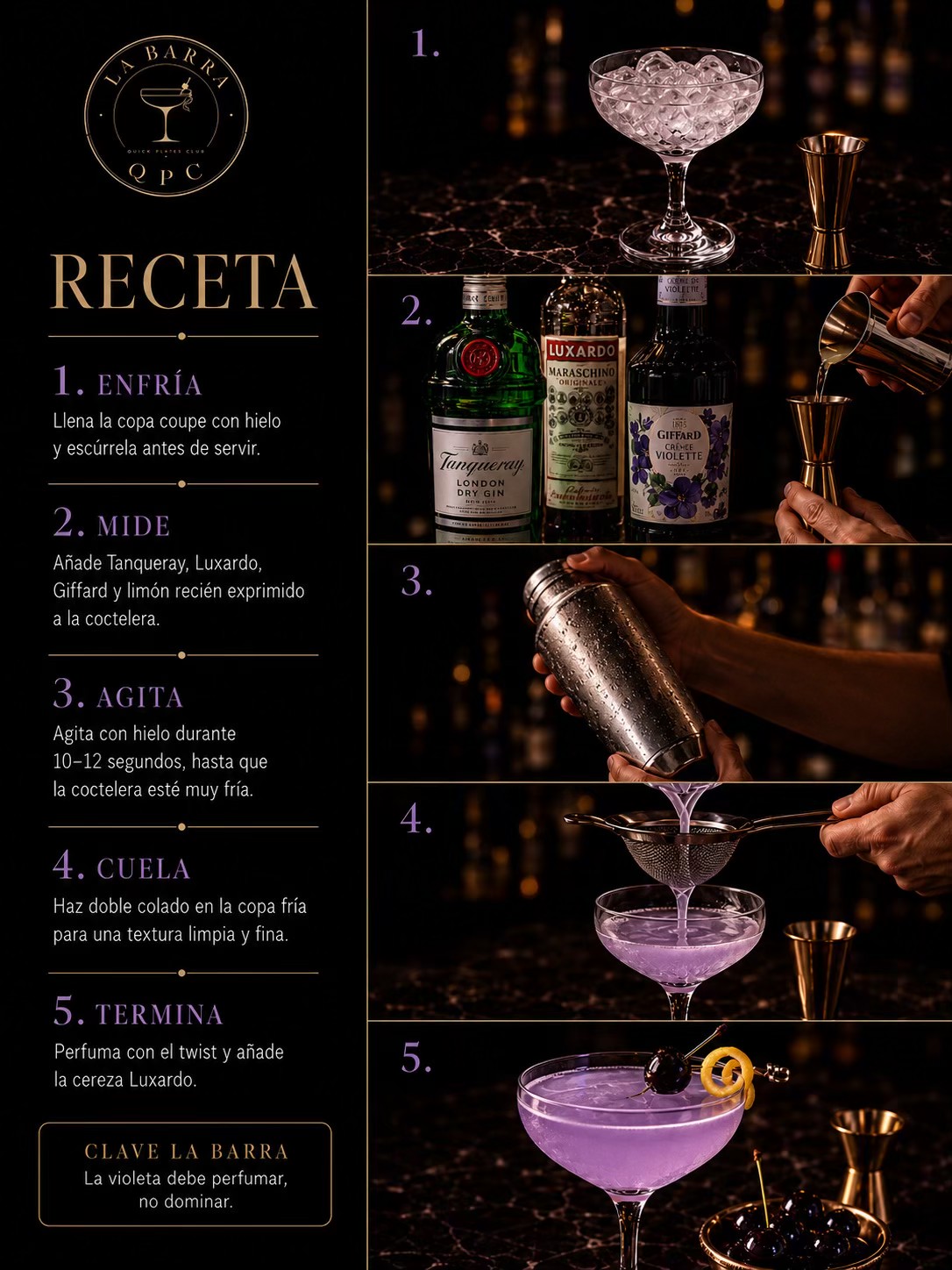 Aviation de violeta y limón - receta