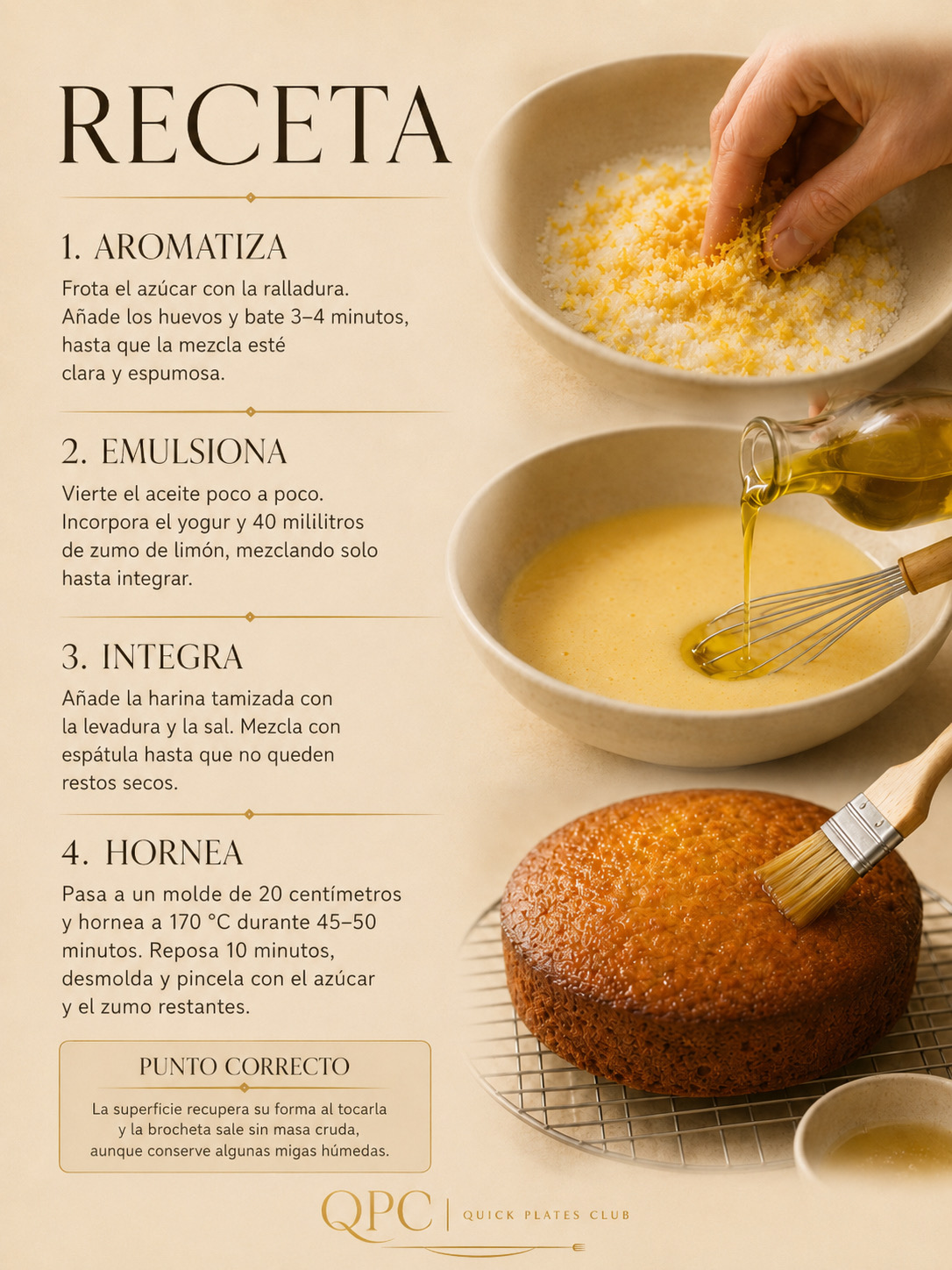 Bizcocho de limón y aceite de oliva - receta