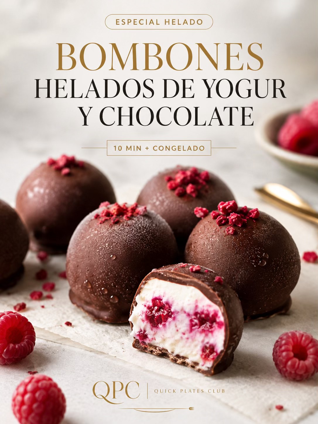 BOMBONES HELADOS DE YOGUR Y CHOCOLATE