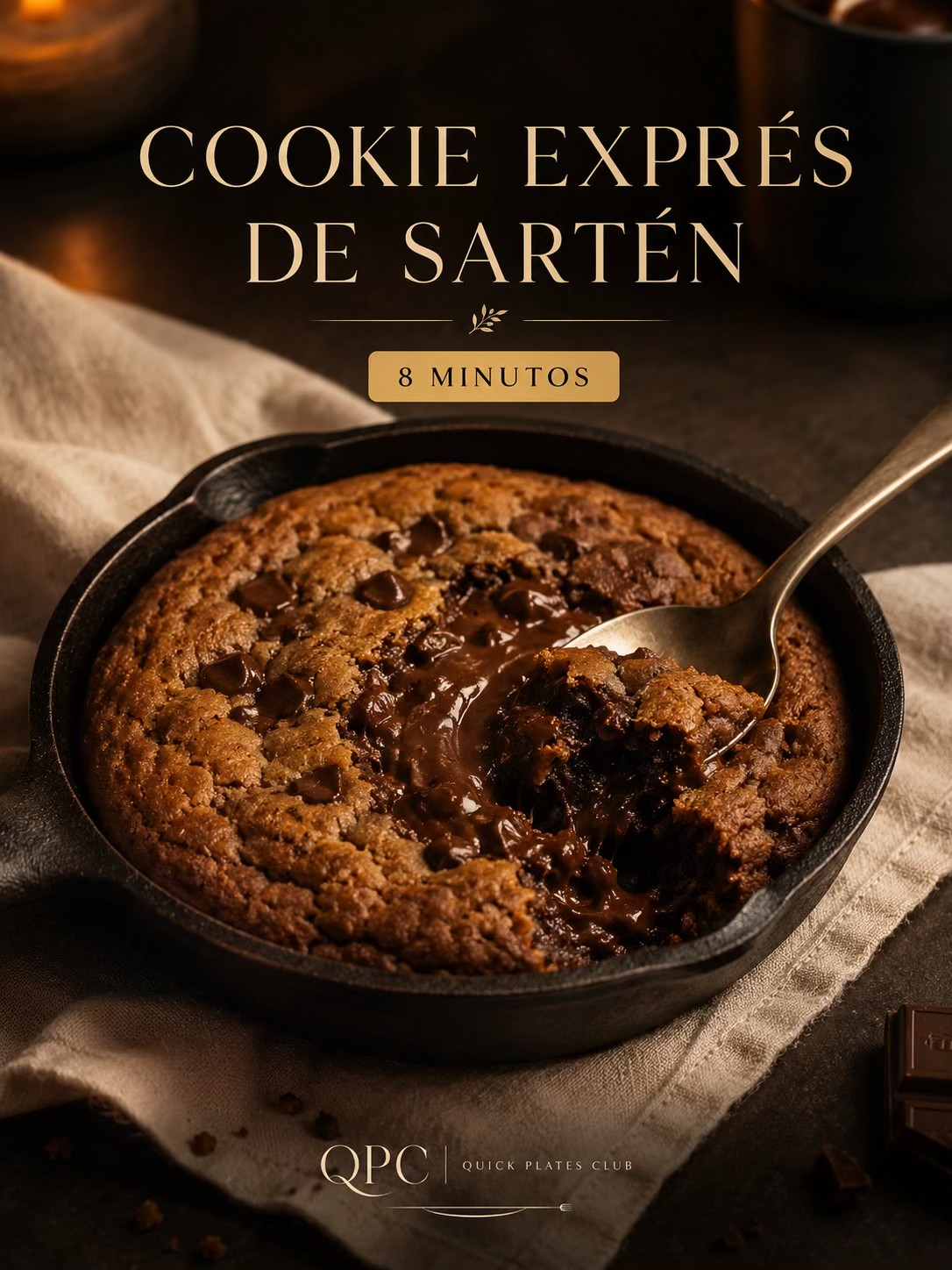 Cookie exprés de sartén en 8 minutos