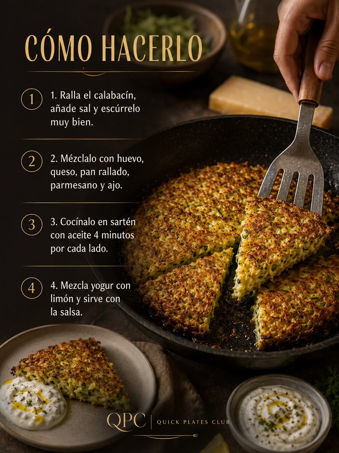 CRUJIENTE DE CALABACÍN CON QUESO FUNDIDO - receta