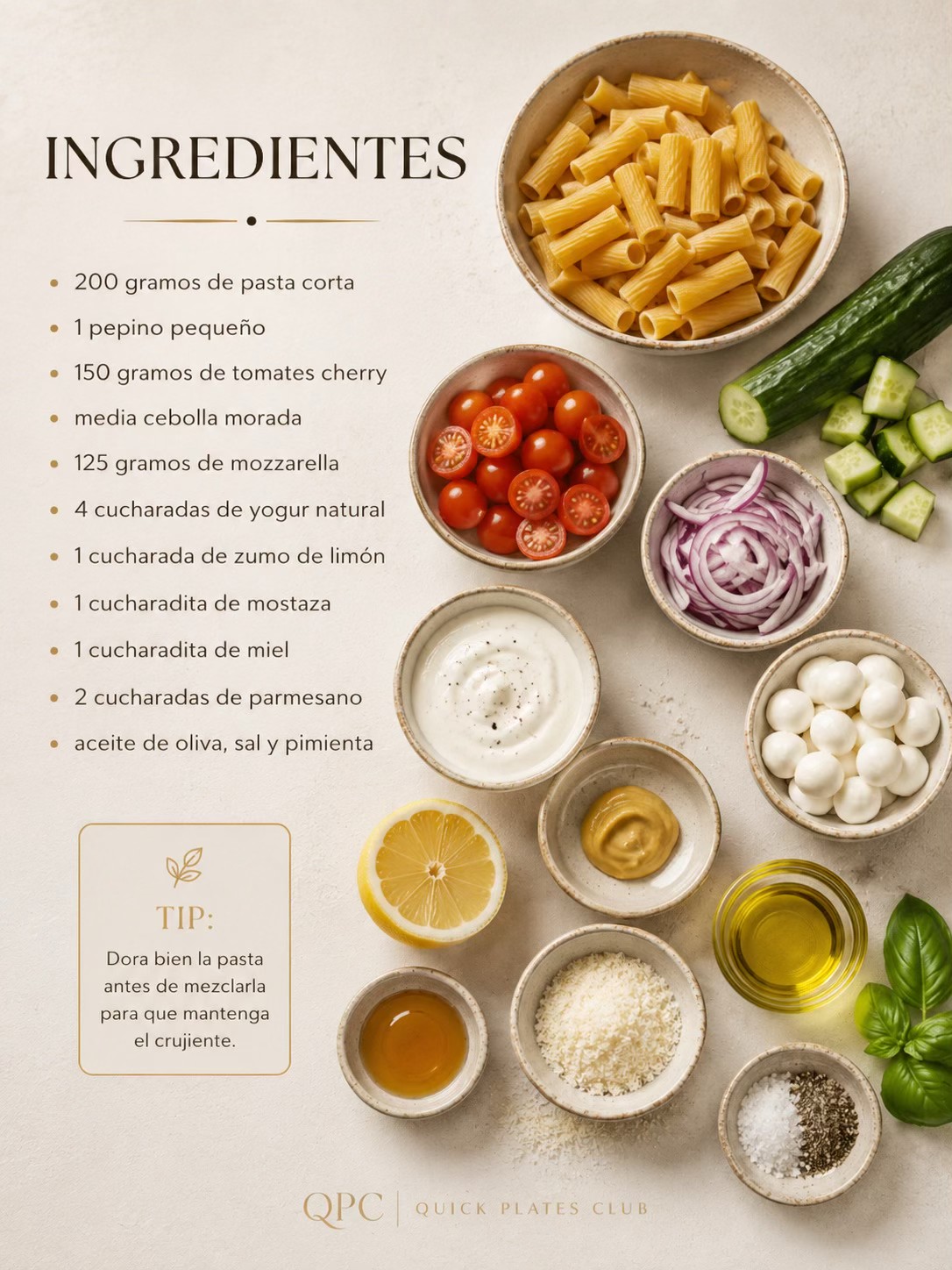 ENSALADA DE PASTA CRUJIENTE - ingredientes