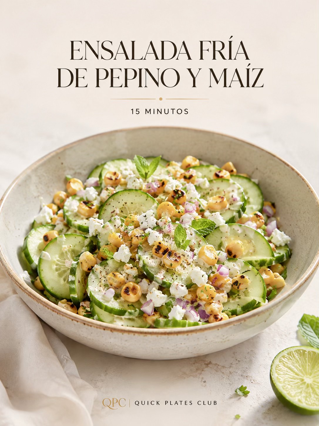 ENSALADA FRÍA DE PEPINO Y MAÍZ
