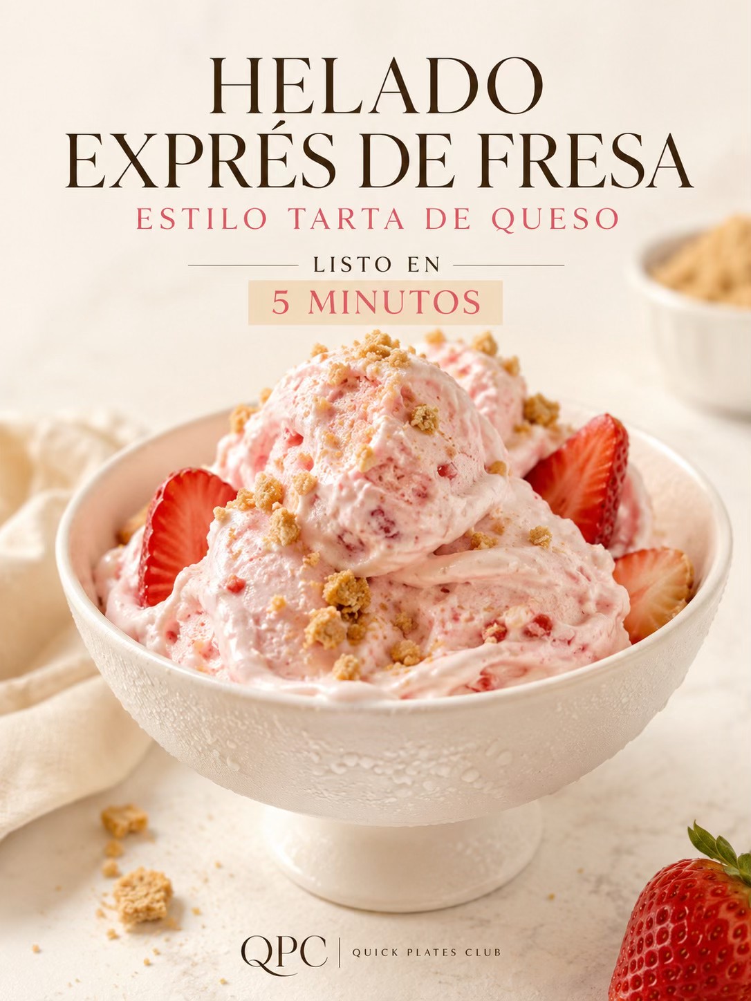 HELADO EXPRÉS DE FRESA ESTILO TARTA DE QUESO