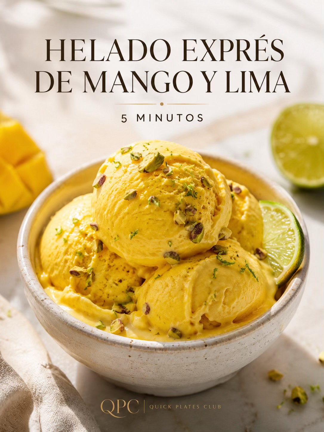 Helado exprés de mango y lima