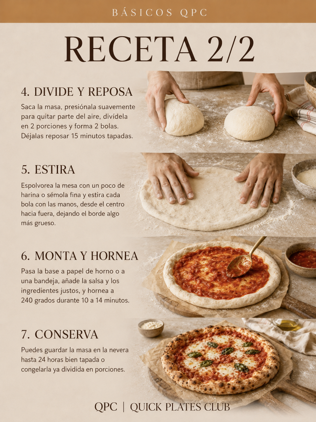 Masa de pizza casera - ingredientes