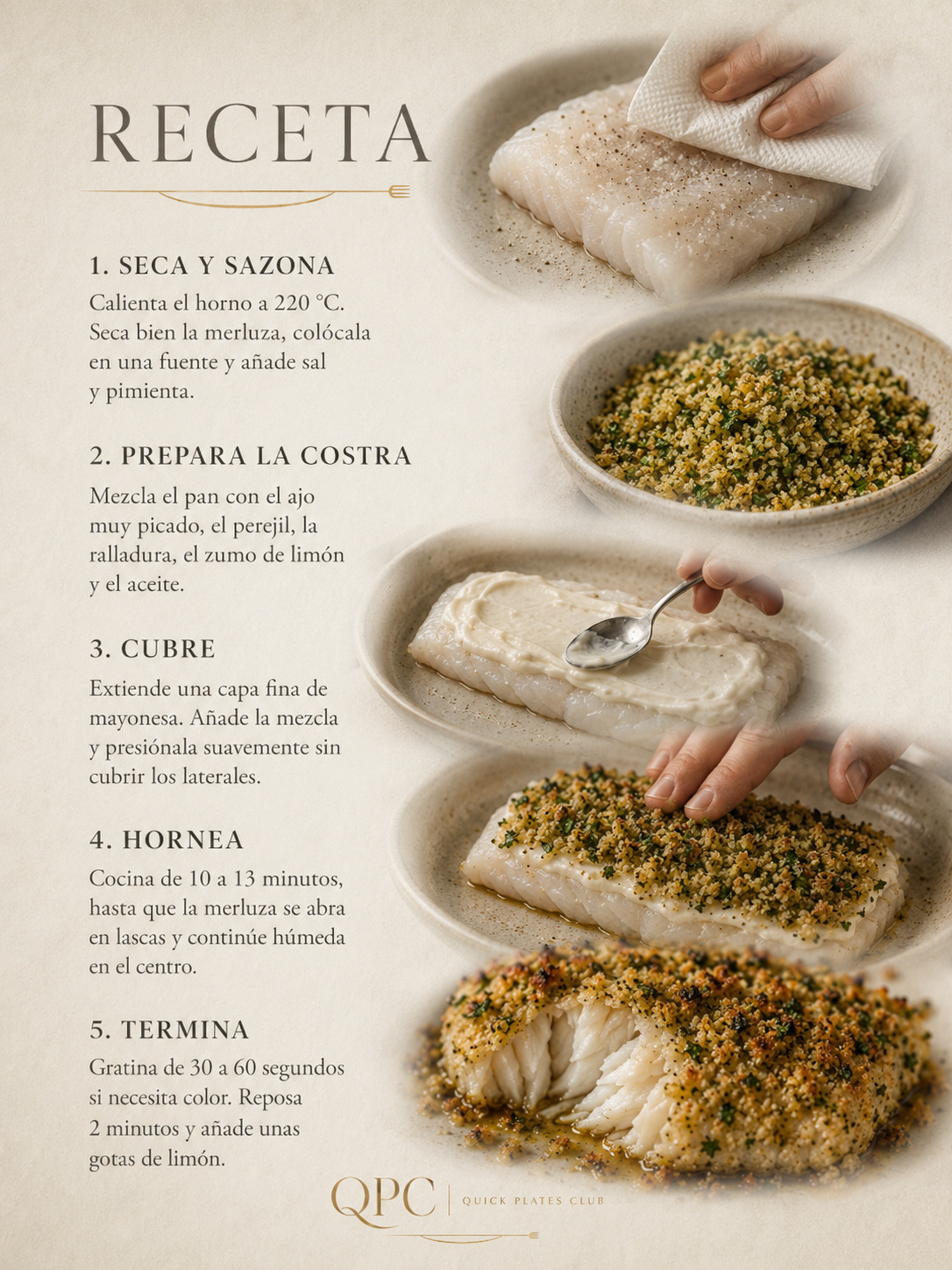 Merluza con costra de ajo y perejil - ingredientes