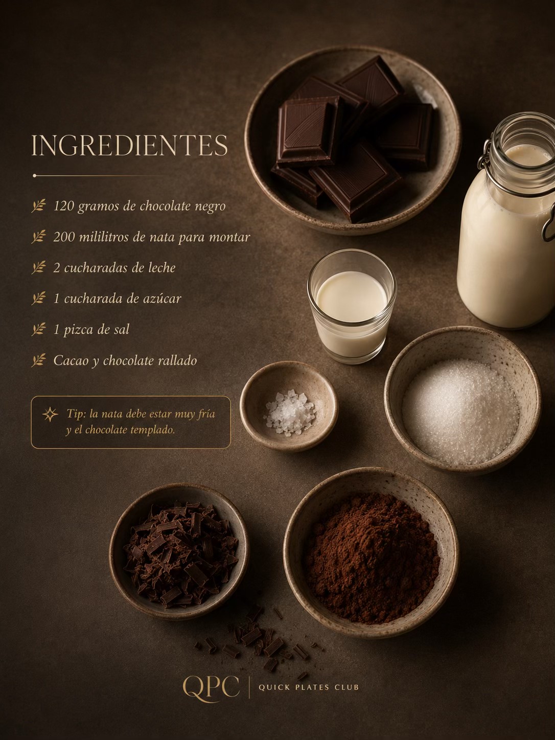 MOUSSE DE CHOCOLATE EXPRÉS - ingredientes