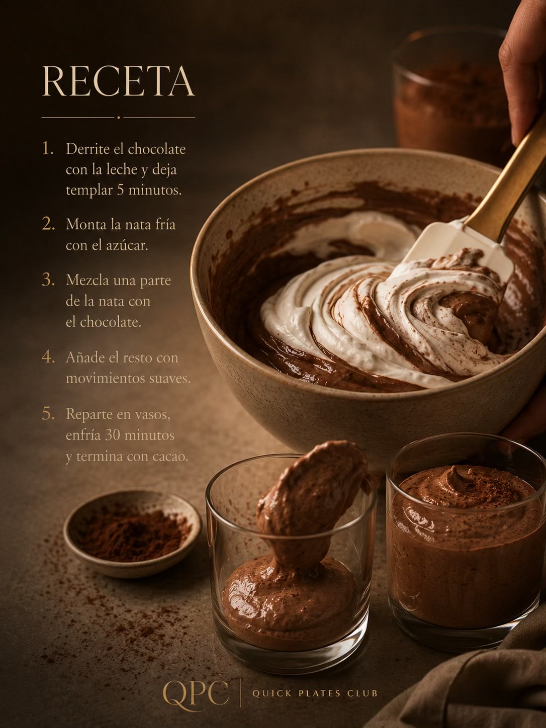 MOUSSE DE CHOCOLATE EXPRÉS - receta