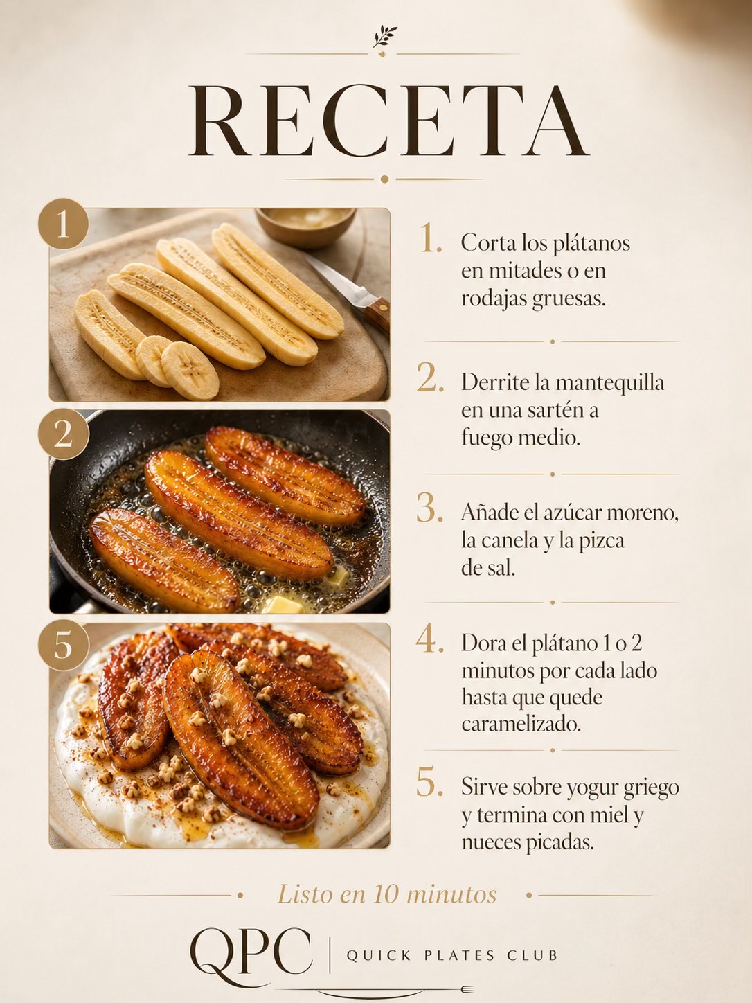 PLÁTANO FRITO CARAMELIZADO - receta