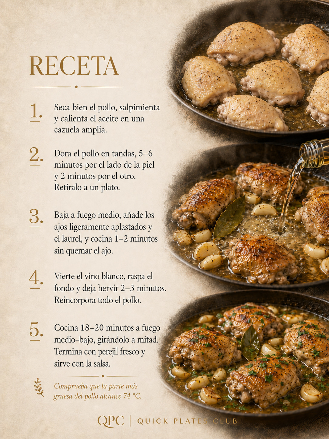 Pollo al ajillo tradicional - ingredientes