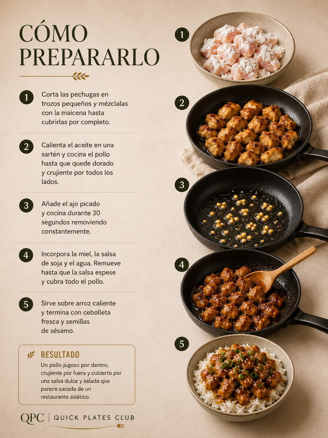 POLLO CRUJIENTE CON MIEL Y AJO - ingredientes