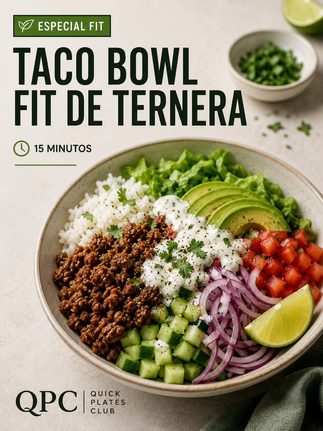 Taco bowl fit de ternera