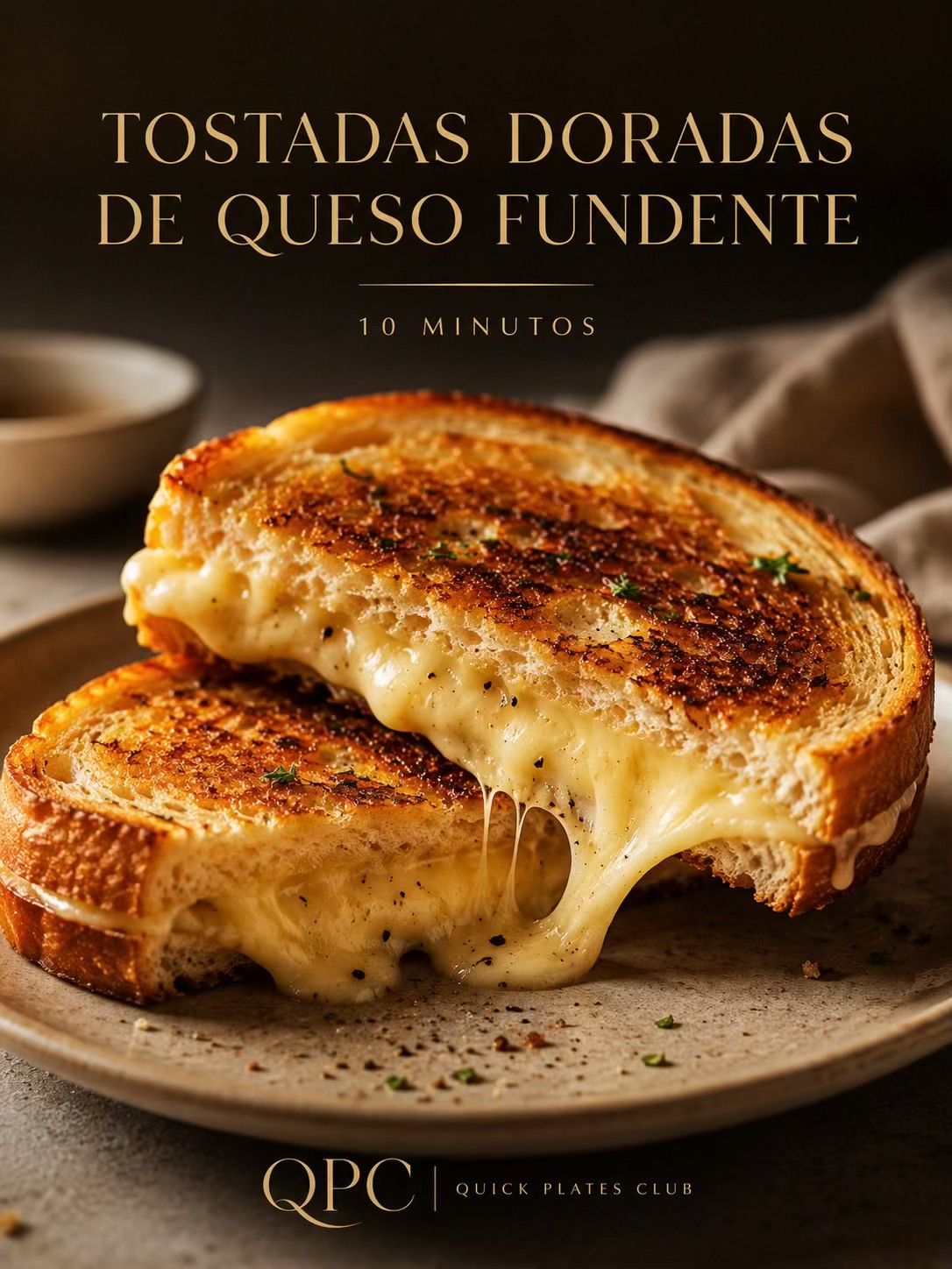 TOSTADAS DORADAS DE QUESO FUNDENTE